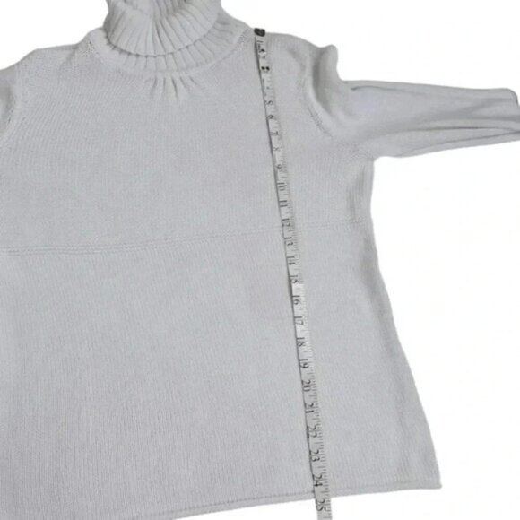 J Jill Turtleneck Knit  Sweater White Long Sleeve Size Medium - Picture 12 of 12